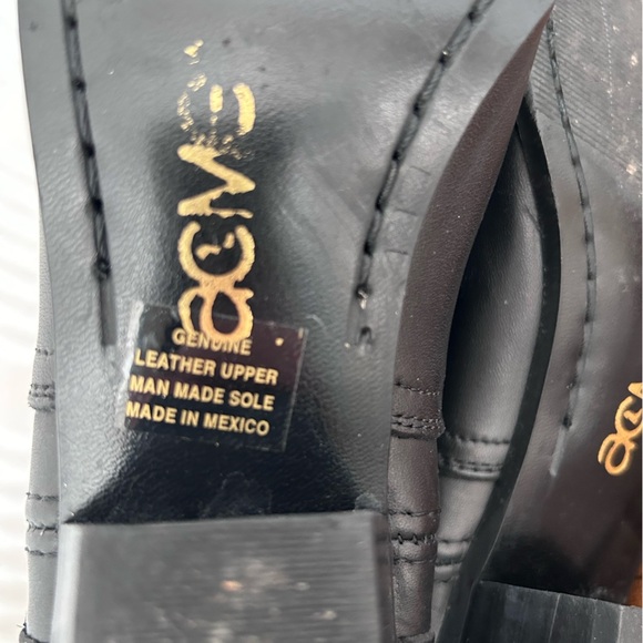 Vintage ACME Black Western Leather Fringe Cowboy Boots Women’s Size 7 Steel Tip - Picture 7 of 10